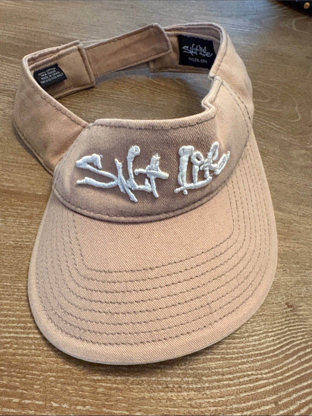 Salt Life Tan Visor with White Embroidered Logo